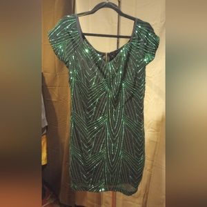 Iris dress, sequin emerald, NWT size xl